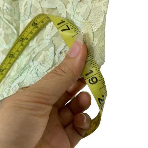 Vintage 60s Mint Green Lace Sleeveless Shift Above Knee Dress Medium - Picture 5 of 6